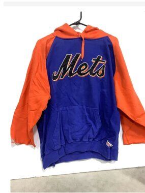 Stitches New York Mets MLB Hoodie Size Large Orange/Blue